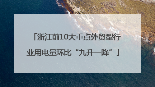 浙江前10大重点外贸型行业用电量环比“九升一降”