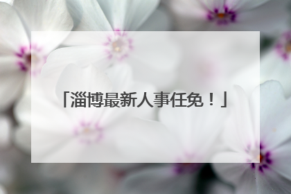 淄博最新人事任免！