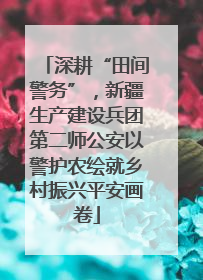 深耕“田间警务”，新疆生产建设兵团第二师公安以警护农绘就乡村振兴平安画卷