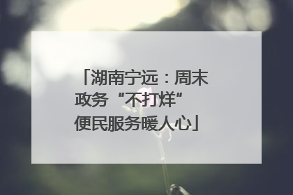 湖南宁远：周末政务“不打烊” 便民服务暖人心