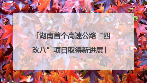 湖南首个高速公路“四改八”项目取得新进展