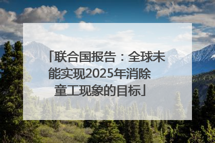 联合国报告：全球未能实现2025年消除童工现象的目标