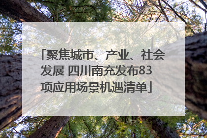 聚焦城市、产业、社会发展 四川南充发布83项应用场景机遇清单