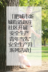 肥城市新城街道赵庄社区开展“安全生产 青年当先”安全生产月系列活动