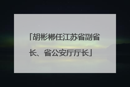 胡彬郴任江苏省副省长、省公安厅厅长