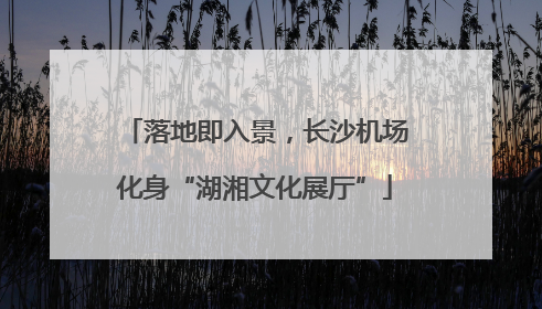 落地即入景，长沙机场化身“湖湘文化展厅”