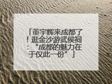 董宇辉来成都了！逛金沙游武侯祠：“成都的魅力在于仅此一份”