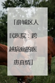 薛城区人民医院：跨越病痛的医患真情