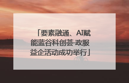 要素融通、AI赋能蓝谷科创荟·政服益企活动成功举行