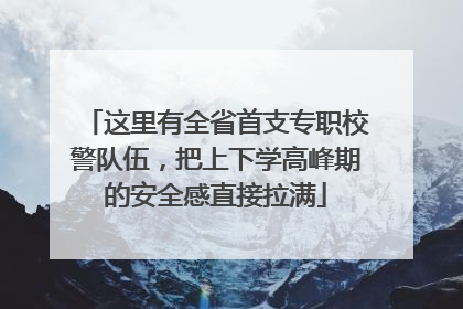 这里有全省首支专职校警队伍，把上下学高峰期的安全感直接拉满