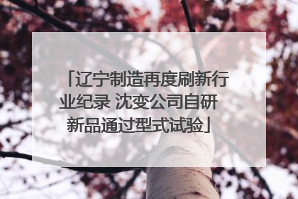 辽宁制造再度刷新行业纪录 沈变公司自研新品通过型式试验