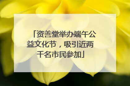 资善堂举办端午公益文化节，吸引近两千名市民参加