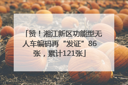 赞！湘江新区功能型无人车编码再“发证”86张，累计121张
