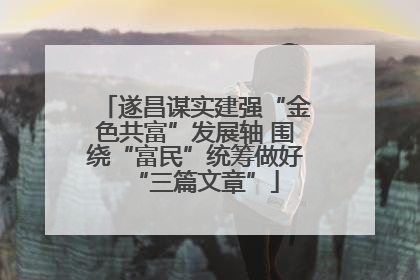 遂昌谋实建强“金色共富”发展轴 围绕“富民”统筹做好“三篇文章”