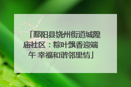 鄱阳县饶州街道城隍庙社区：粽叶飘香迎端午 幸福和谐邻里情