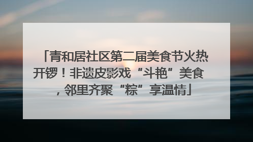 青和居社区第二届美食节火热开锣！非遗皮影戏“斗艳”美食，邻里齐聚“粽”享温情