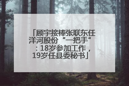 顾宇接棒张联东任洋河股份“一把手”：18岁参加工作，19岁任县委秘书
