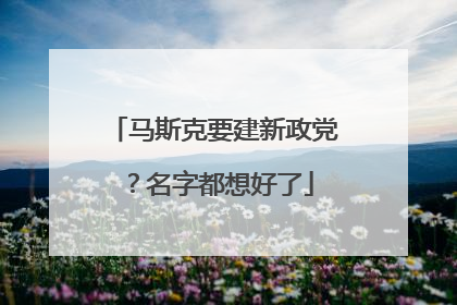 马斯克要建新政党？名字都想好了