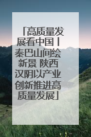 高质量发展看中国丨秦巴山间绘新景 陕西汉阴以产业创新推进高质量发展