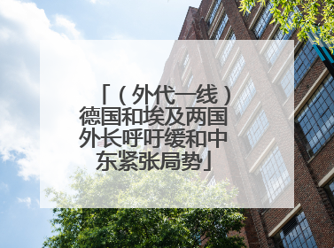 （外代一线）德国和埃及两国外长呼吁缓和中东紧张局势
