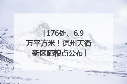176处、6.9万平方米！德州天衢新区晒粮点公布