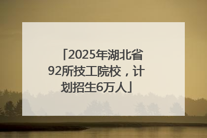 2025年湖北省92所技工院校，计划招生6万人