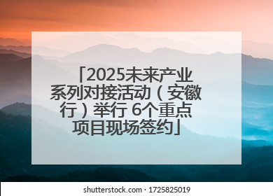 2025未来产业系列对接活动（安徽行）举行 6个重点项目现场签约
