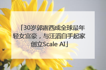 30岁郭露西成全球最年轻女富豪，与汪滔白手起家创立Scale AI