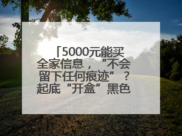 5000元能买全家信息，“不会留下任何痕迹”？起底“开盒”黑色产业链